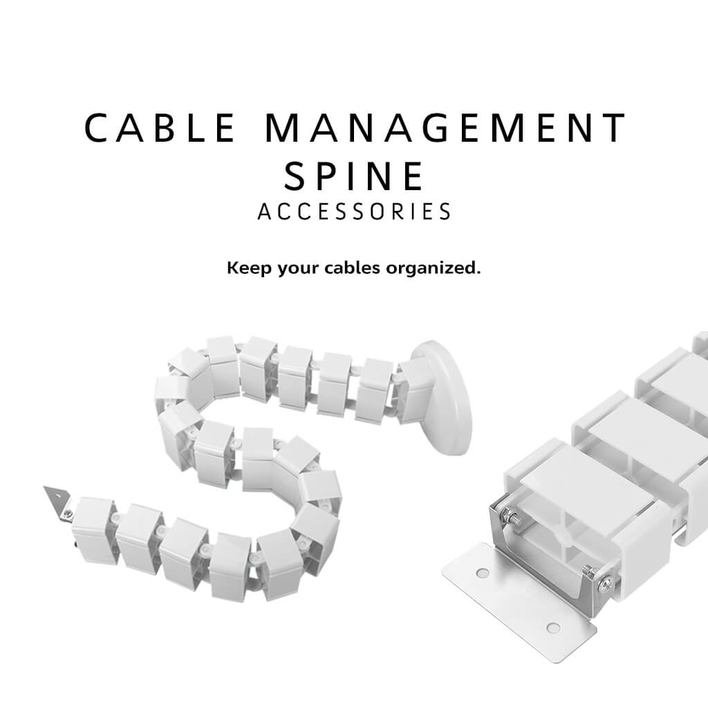 Cable Management Sleeve - منظم كابلات أبيض تحت المكتب من