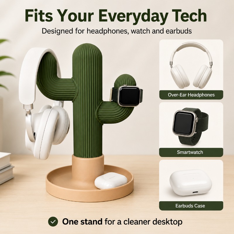 حامل سماعات رأس بتصميم صبار بس - مراجعة Headset Stand وسعره
