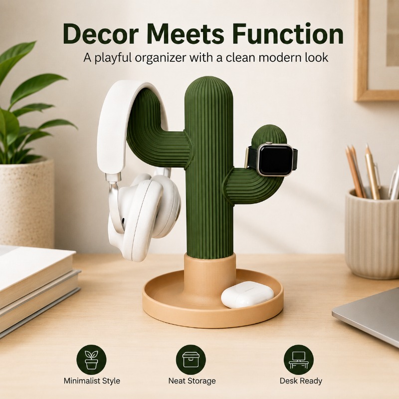 حامل سماعات رأس بتصميم صبار بس - مراجعة Headset Stand وسعره
